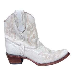 Circle G Women's Flower Cream Ankle Western Boots Size 11